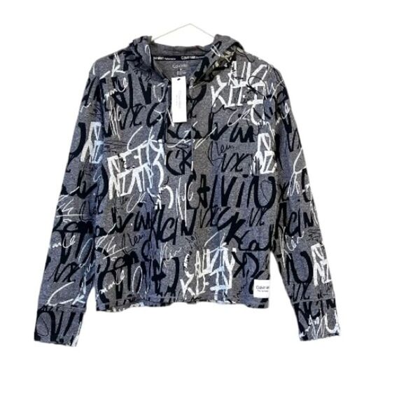 Calvin Klein Logo Hoodie Top M New - Picture 1 of 9